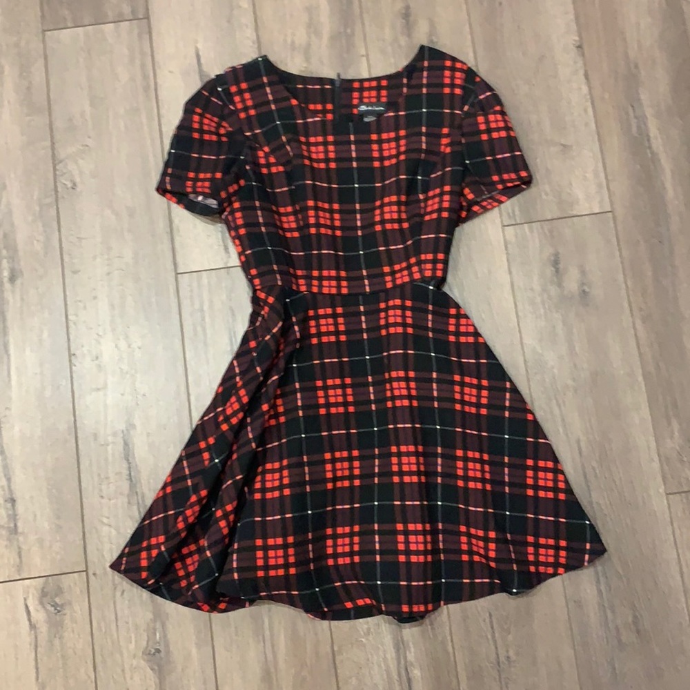 Red checkered mini dress
